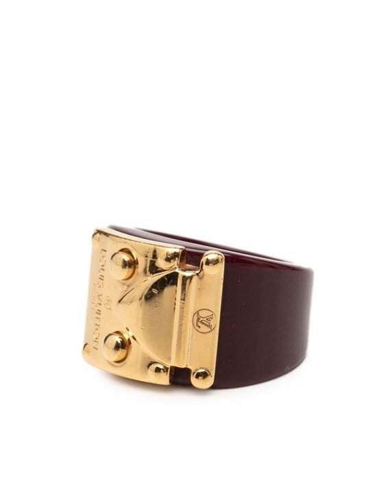 Louis Vuitton Bague Lockme Ring Red Dark red Plastic ref  Louis Vuitton Lockme Ring M Wine Red Gold Plated Plastic